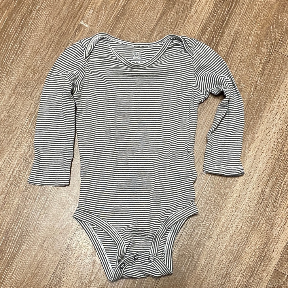 Carter's Black and White Striped Bodysuit